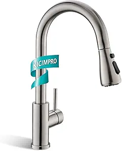 Kicimpro Kitchen Faucet with Pull Down Sprayer Brushed Nickel